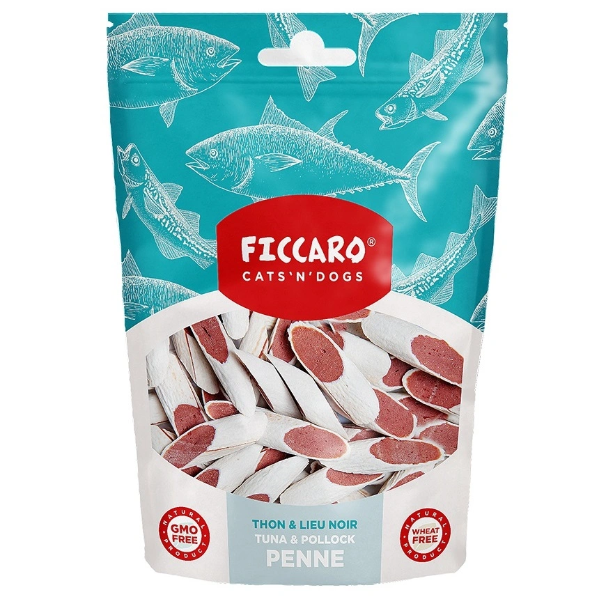 FICCARO Hundesnack Tun & Sej Penne - små penne med tun og sej 100 g